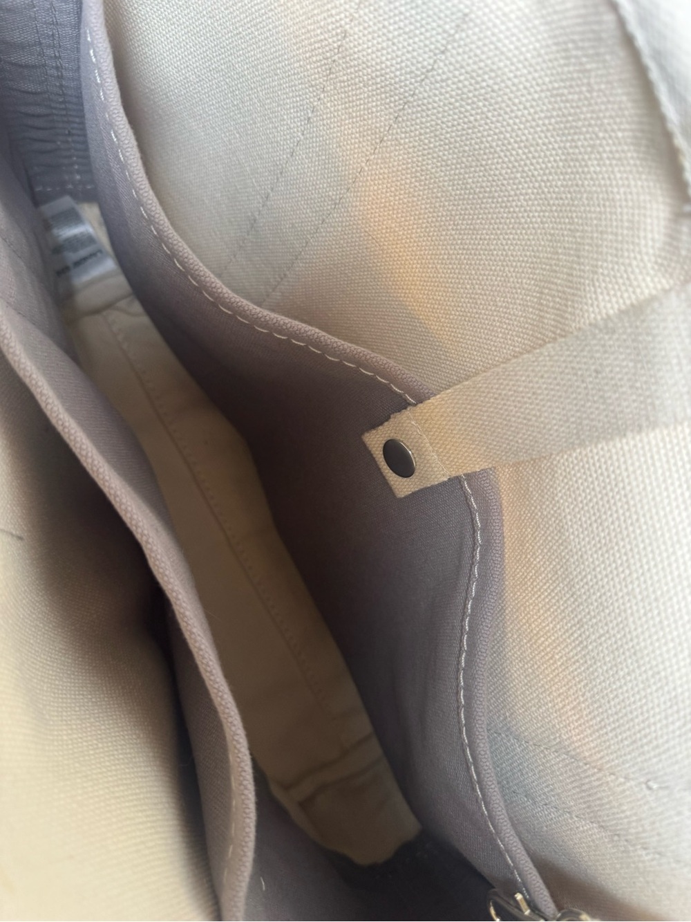 Lands' End Medium Canvas Tote in Cream and Gray (NEW) - Picture 5 of 6